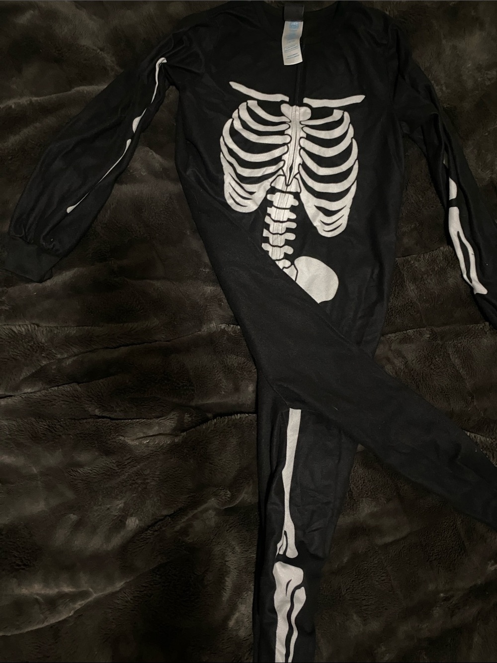 JELLY FISH kids Pijama Skeleton One-Piece with White Bone Print